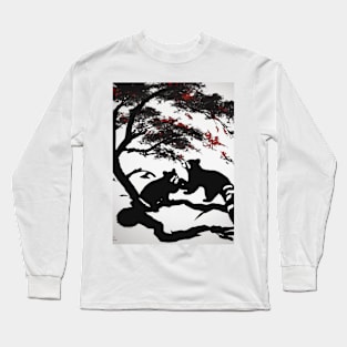 Red Pandas Shadow Silhouette Anime Style Collection No. 93 Long Sleeve T-Shirt